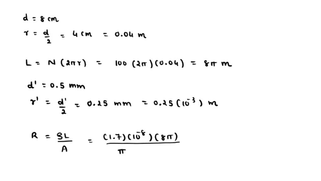 SOLVED A 100turn, 8.0cmdiameter coil is made of 0.50mmdiameter