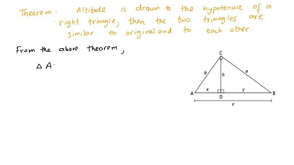 SOLVED: Exercise 12: 1, Known Theorem: If the altitude is drawn to the ...