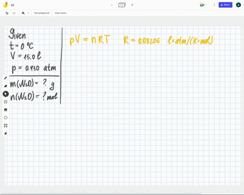 using-the-ideal-equation-of-state-145-dinitrogen-monoxide-gas-is-collected-at-0-circ-mathrmc-in-an-evacuated-flask-with-a-measured-volume-of-150-mathrml-when-all-the-gas-has-been-collected-the-pressur