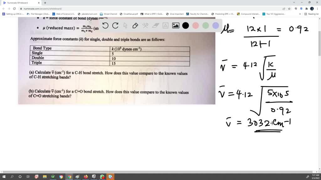 SOLVED The following equation, derived from Hooke's law for vibrating