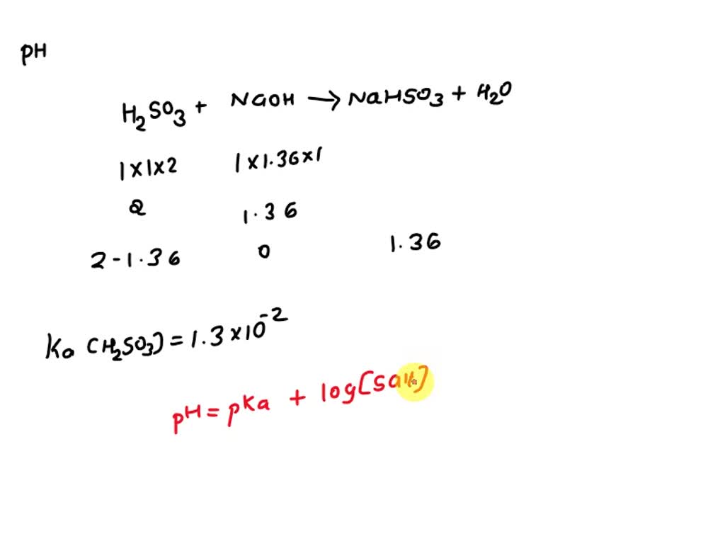 Solved A Buffer Solution Based Upon Sulfurous Acid H So Was Created By Treating L Of A