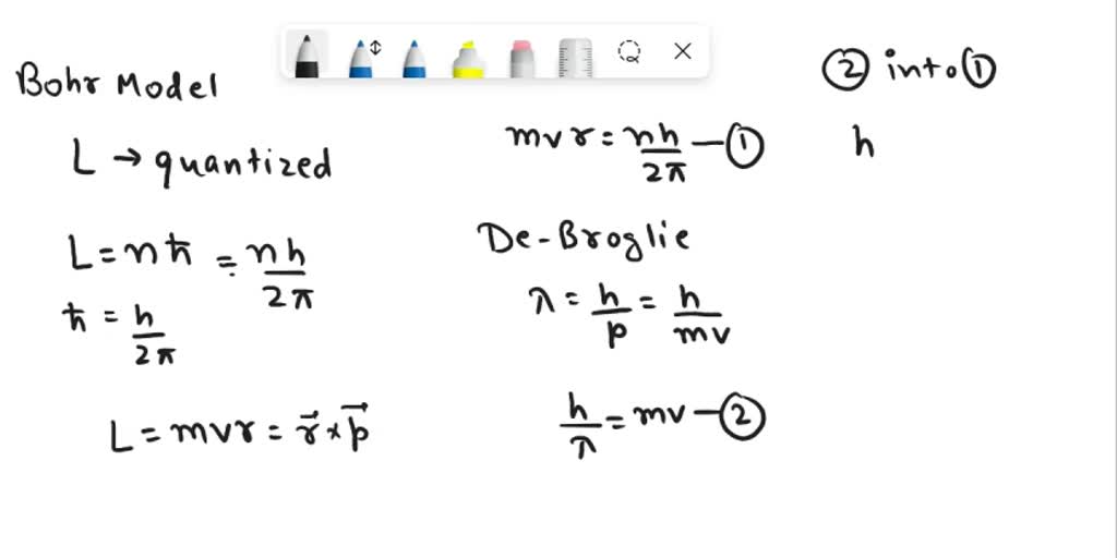 SOLVED: 8) Using Bohr'model derive an equation for the quantized values ...