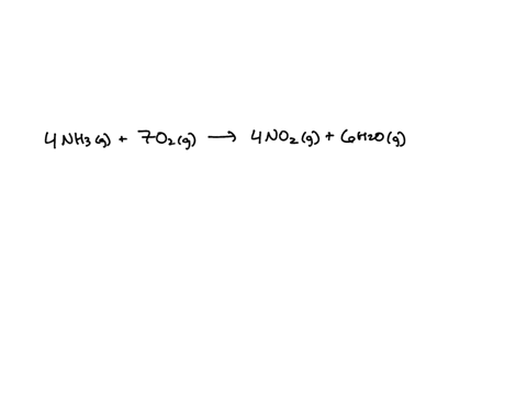 in-the-reaction-of-ammonia-gas-with-oxygen-nitrogen-dioxide-gas-and-water-are-formed-write-and-balance-the-chemical-reaction-for-this-process-what-is-the-mole-ratio-between-oxygen-and-water-11571
