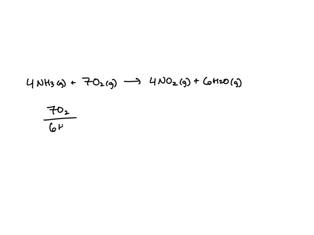 SOLVED In the reaction of ammonia gas with oxygen, nitrogen dioxide