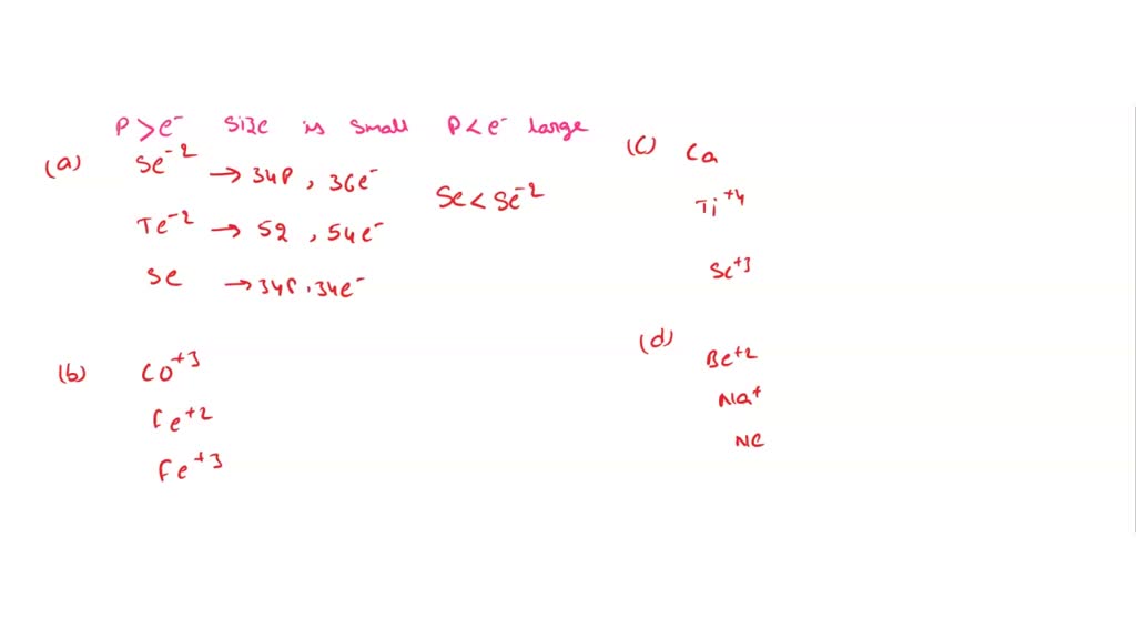 SOLVED Predict the larger ion in each of the following pairs. (a) F