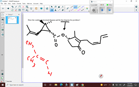 draw-the-condensed-structural-diagram-and-the-line-diagram-for-pyrethrin-i