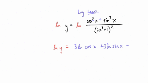 question-find-the-derivative-of-the-function-yfraccos-3x-sin-3xleft2-x31right2-using-logarithmic-differentiation-be-sure-to-include-parentheses-around-the-arguments-of-any-trigonometric-functions-in-y