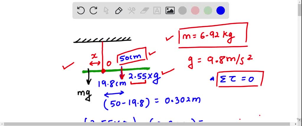 SOLVED: A uniform meter stick is supported by a knife edge at the 50 cm ...