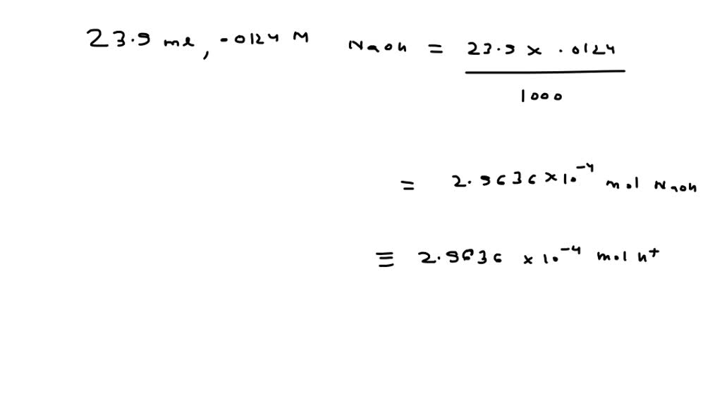 SOLVED A titration experiment was carried out to determine the