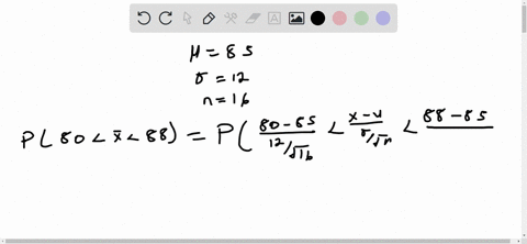the-distribution-of-a-test-in-statistics-has-a-mean-of-85-and-a-population-standard-deviation-of-12-if-a-sample-n16-from-the-test-takers-is-drawn-randomly-find-the-probability-that-the-sample-mean-is-