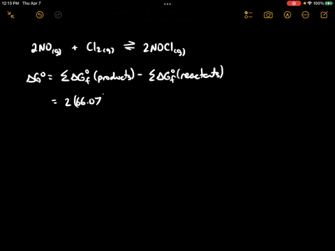 be-sure-to-answer-all-parts-calculate-k-at-298-k-for-the-following-reaction-2-nog-clzg-2-nocig-x10l-enter-your-answer-in-scientific-notation-standard-thermodynamic-values-at-298-k-substance-32779