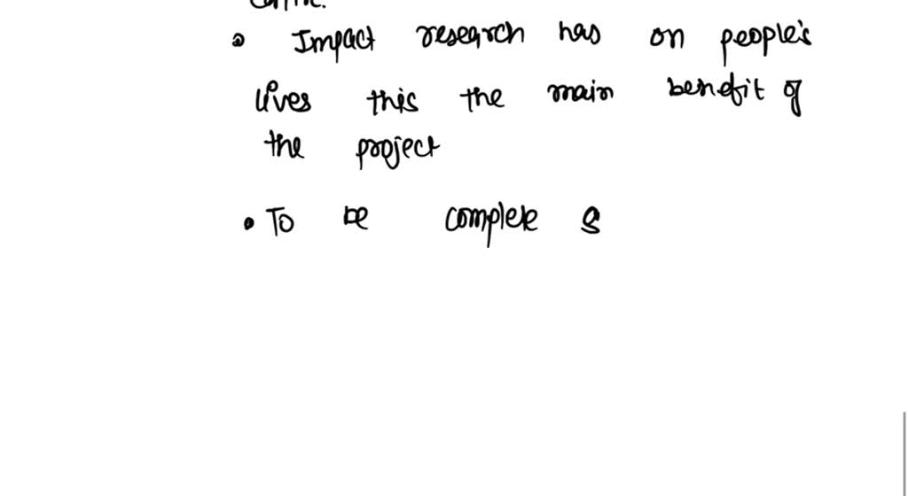 SOLVED: Establish the project objective and make a list of your ...