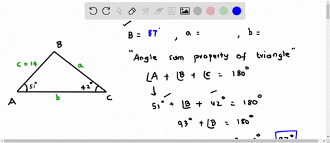 find-the-missing-parts-of-the-triangle-express-angles-in-degrees-rounded-to-the-nearest-01-do-not-enter-the-degree-symbol-round-lengths-to-the-nearest-001_-in-the-triangle-below-a-518-c-428-38916