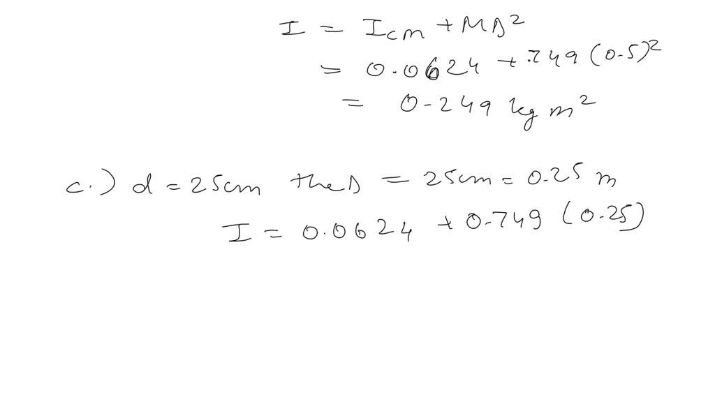 SOLVED Part (a) Calculate the moment of inertia in kg⋅m2 of the meter