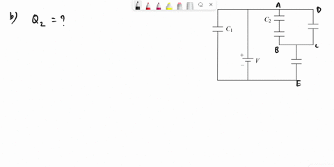 3-in-figure-below-the-battery-has-a-potential-difference-of-v-100-v-and-the-five-capacitors-each-have-a-capacitance-of-100-pf_-what-is-the-charge-on-a-capacitor-1-and-b-capacitor-22-55215