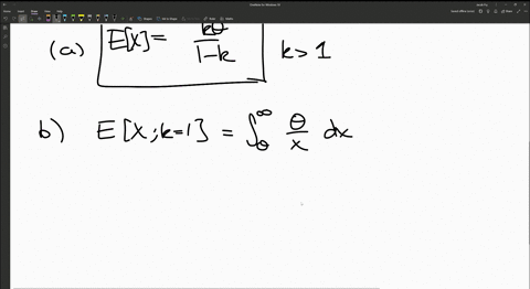 let-x-have-the-pareto-distribution-with-pdf-kok-fwk0-3-ckft-x-0-0-i-0-where-k-0-are-fixed-positive-numbers-parameters-a-if-k-1-find-ex-which-shall-be-a-function-of-k-and-0-b-if-k-1-what-can-99303