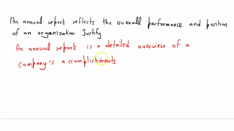 an-aunual-report-reflects-the-overall-proformance-and-position-of-an-organization-justify-this-statement-33289