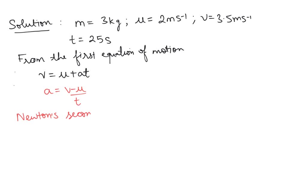 SOLVED: A constant force acting on a body of mass 3.0kg changes its ...