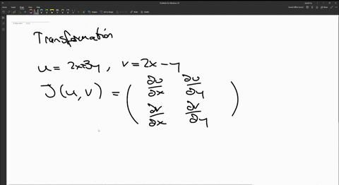 consider-the-function-fxy4x24xy3y2-and-the-region-d-which-is-bounded-by-the-lines-y23x4-y23x5-y2x5-and-y2x6-compute-the-jacobian-juvof-the-transformation-u2x3yv2xy
