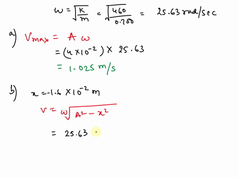 a-0700-kg-glider-on-an-air-track-is-attached-to-the-end-of-an-ideal-spring-with-force-constant-460-nm-it-undergoes-simple-harmonic-motion-with-an-amplitude-of-400102m-calculate-the-maximum-s-56137