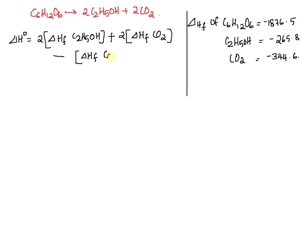 SOLVED Using the enthalpies of formation listed below, calculate the