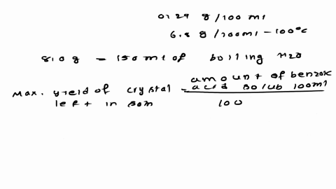 the-solubility-of-benzoic-acid-in-water-is-029g100ml-at-20c-68g100ml-at-100c-a-what-is-the-maximum-mass-of-benzoic-acid-that-would-crystallize-out-of-solution-if-80g-of-benzoic-acid-was-diss-79851