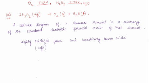 O2 H2o2 Latimer Diagram Find the correct statement about latimer diagrams and one of...
