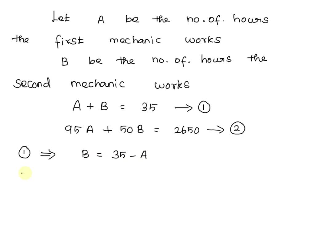 Two mechanics worked on a car. The first mechanic charged 95 per hour