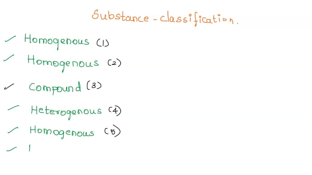 SOLVED Match the following substances with their corresponding
