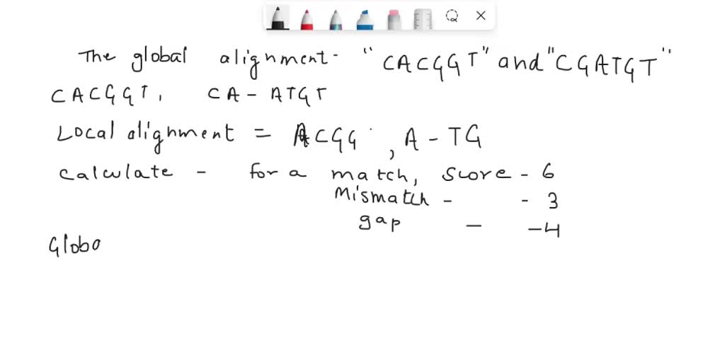 SOLVED: The Procedure To Align Two Sequences By Searching For Patterns ...