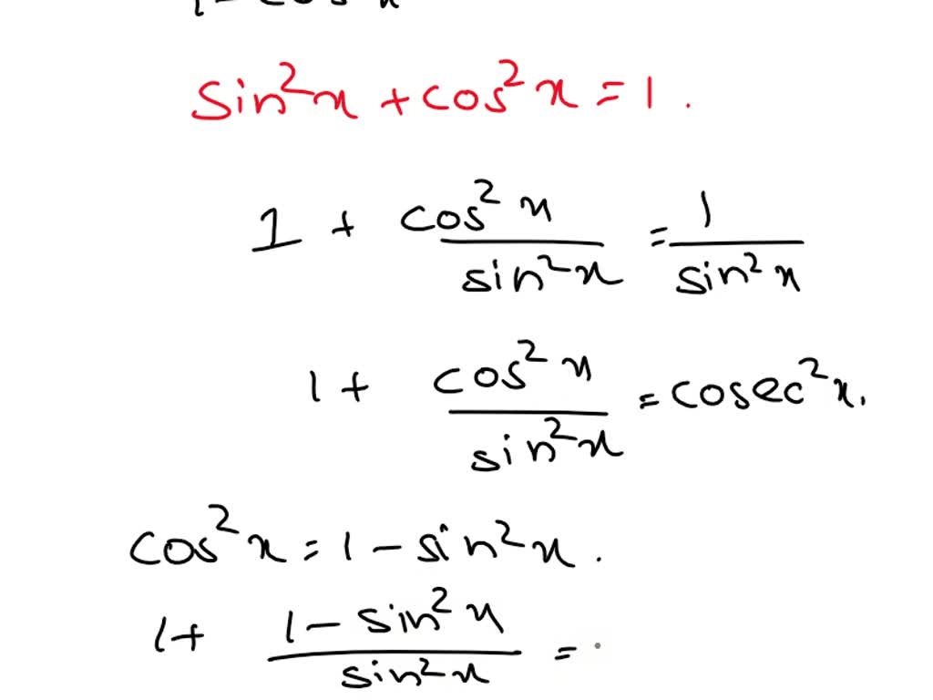 SOLVED: Prove the Identity: tan(x) * (csc(x) * -1) = 1 Note that each ...