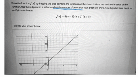 draw the function fx by dragging the blue points to the locations on ...