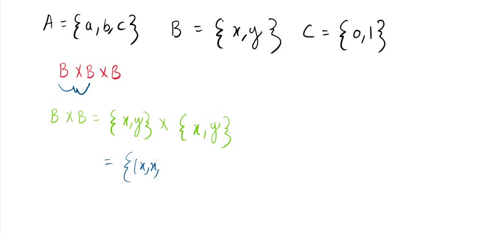 1024px x 480px - SOLVED: Let A = (a, b, c), B = x, Y, and C = [0,1]. Identify B x B x B.  Multiple Choice (xxx (xxy (xyn (xym WxnlyYm (yyn (yysM (xxx (xxy (