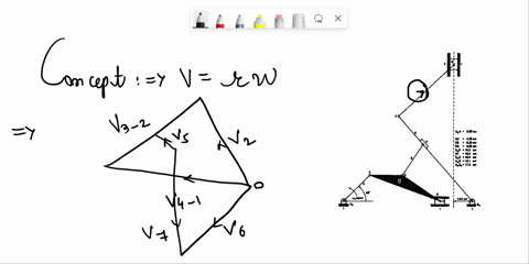 an-eight-bar-mechanism-is-shown-belowdetermine-the-angular-velocity-of-link-7-magnitude-and-direction-and-the-linear-velocity-of-the-slider-8link-2-input-link-rotates-at-10-radsec-ccw-use-an-46062