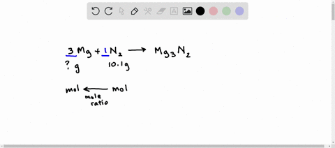 magnesium-and-nitrogen-react-in-a-combination-reaction-to-produce-magnesium-nitride-3-mg-n2-mg3n2-in-a-particular-experiment-a-101-g-sample-of-n2-reacts-completely-the-mass-of-mg-consumed-is-93597