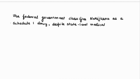 although-marijuana-has-approved-medical-uses-and-less-significant-negative-effects-than-some-other-drugs-of-abuse-it-remains-classified-as-a-schedule-i-drug-by-the-federal-government-meaning-55904