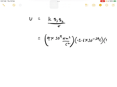 electron-proton-calculate-the-potential-energy-of-an-electron-and-proton-in-a-hydrogen-atom-use-lev-16-x-10-19-j-in-joules-in-ev-use-that-the-magnitude-charge-on-an-electron-and-a-proton-is-34356