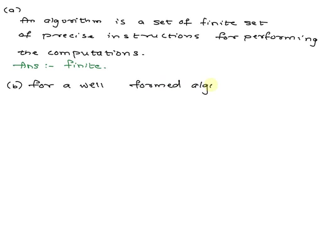 VIDEO solution: Text: Define algorithm in terms of computing: Select ...
