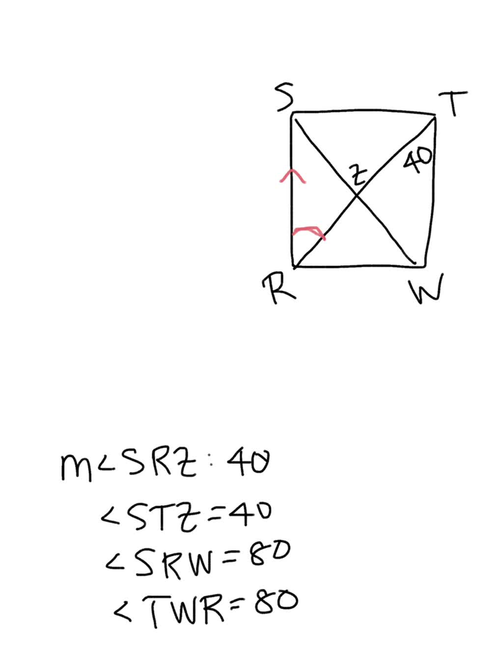 SOLVED: The figure shows rectangle RSTW. Which of the following ...