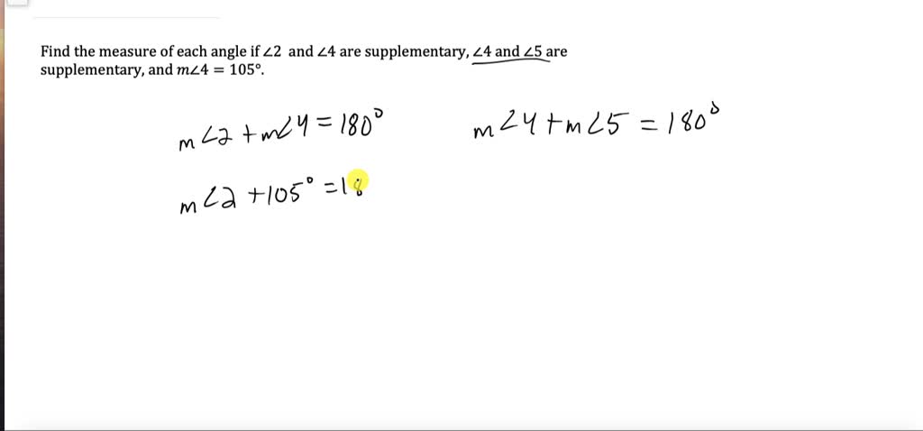 SOLVED: Find the measure of each numbered angle and name the theorems ...