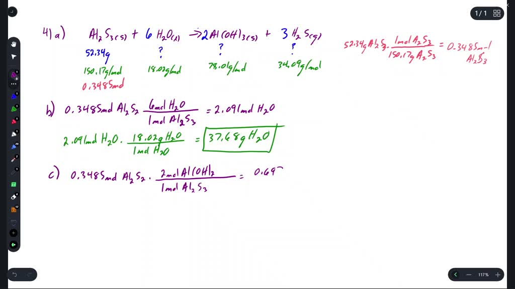 SOLVED: (4 points) When aluminum sulfide reacts with water, both ...