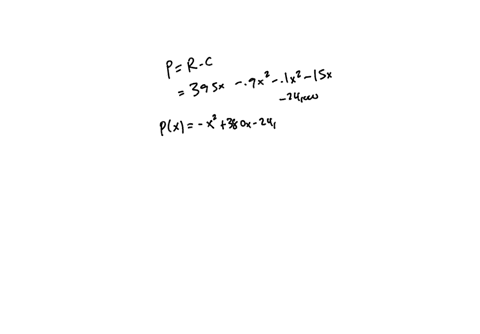 if-a-company-has-total-costs-cx-24000-15x-01x2-and-total-revenues-given-by-rx-395x-09x2-find-the-break-even-points-enter-your-answers-as-a-comma-separated-list-59603