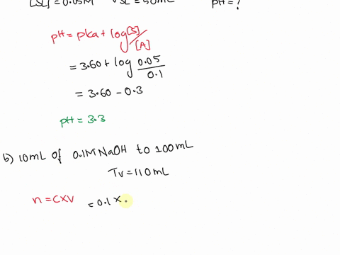 a-calculate-the-ph-of-the-solution-which-results-from-the-addition-of-100-ml-of-01-m-lactic-acid-to-50-ml-of-005-m-sodium-lactate-the-lactic-acidlactate-pka-is-360-b-calculate-the-ph-of-the-59504