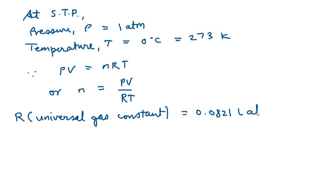 Solved: Calculate The Number Of Moles And The Mass Of Gas In 3.40 L Of 