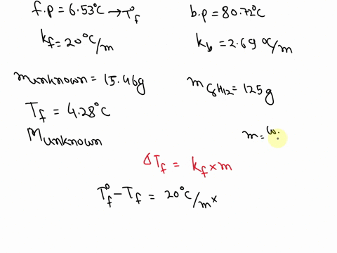 pure-cyclohexane-c6h12-has-a-molar-mass-of-84161-g-mol-1-and-a-density-of-07785-g-ml-1-a-freezing-point-of-653c-and-a-boiling-point-of-8072c-its-freezing-point-depression-and-boiling-point-e-63531