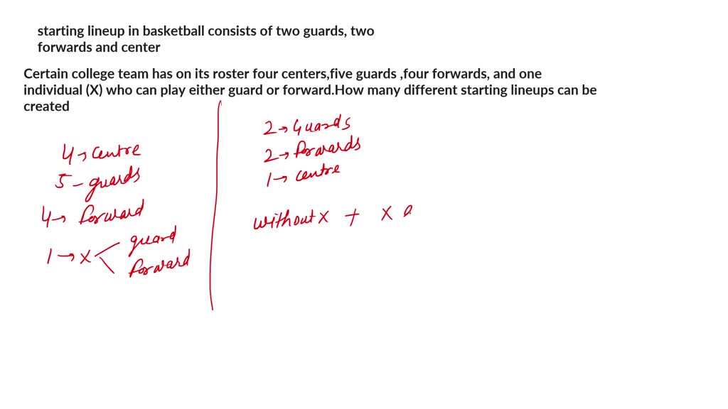 SOLVED: A Starting Lineup In Basketball Consists Of Two Guards, Two ...