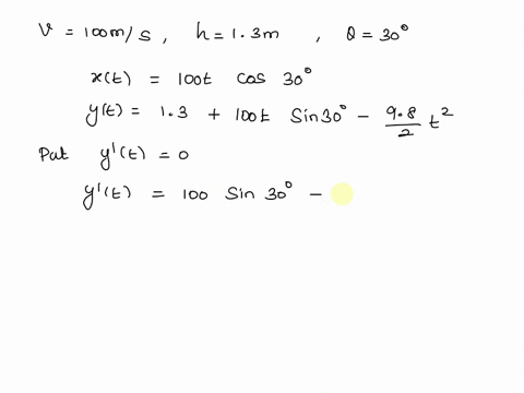 use-the-model-of-projectile-motion-assuming-there-is-no-air-resistance-and-g98-meters-per-seconddetermine-the-maximum-height-and-range-of-a-projectile-fired-at-a-height-of-13-meters-above-th-21145
