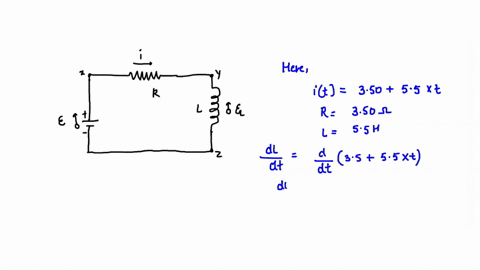 suppose-the-emf-of-the-battery-in-the-circuit-shown-in-the-figure-varies-with-time-t-so-that-the-current-is-given-by-it-350-550t-where-i-is-in-amperes-and-t-is-in-seconds-take-r-450-and-l-40-81067