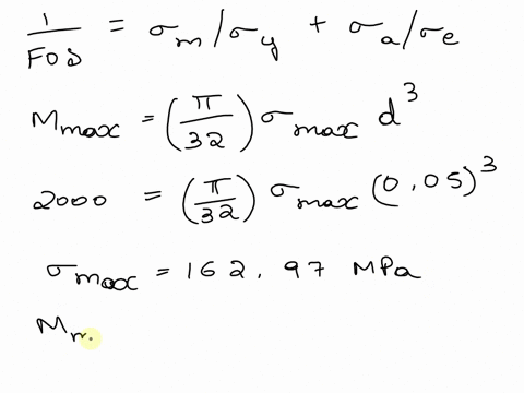 q3a-50-mm-diameter-shaft-is-made-from-carbon-steel-having-ultimate-tensile-strength-of-630-mpait-is-subjected-to-a-torque-which-fluctuates-between-2000-n-m-to-800-n-m-using-soderberg-method-51676