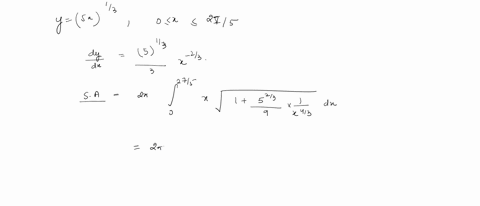 find-the-area-of-the-surface-generated-when-the-given-curve-is-revolved-about-the-given-axis-y-5x-for-osxs-about-the-y-axis-the-surface-area-is-square-units_-type-an-exact-answer-using-as-ne-40684